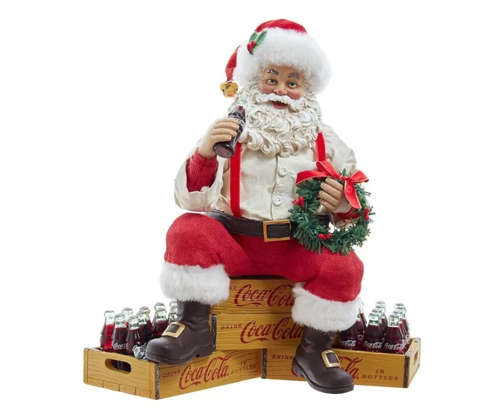 Kurt Adler 9" Coca-Cola Santa Sitting On Crates Cc5212 Discount